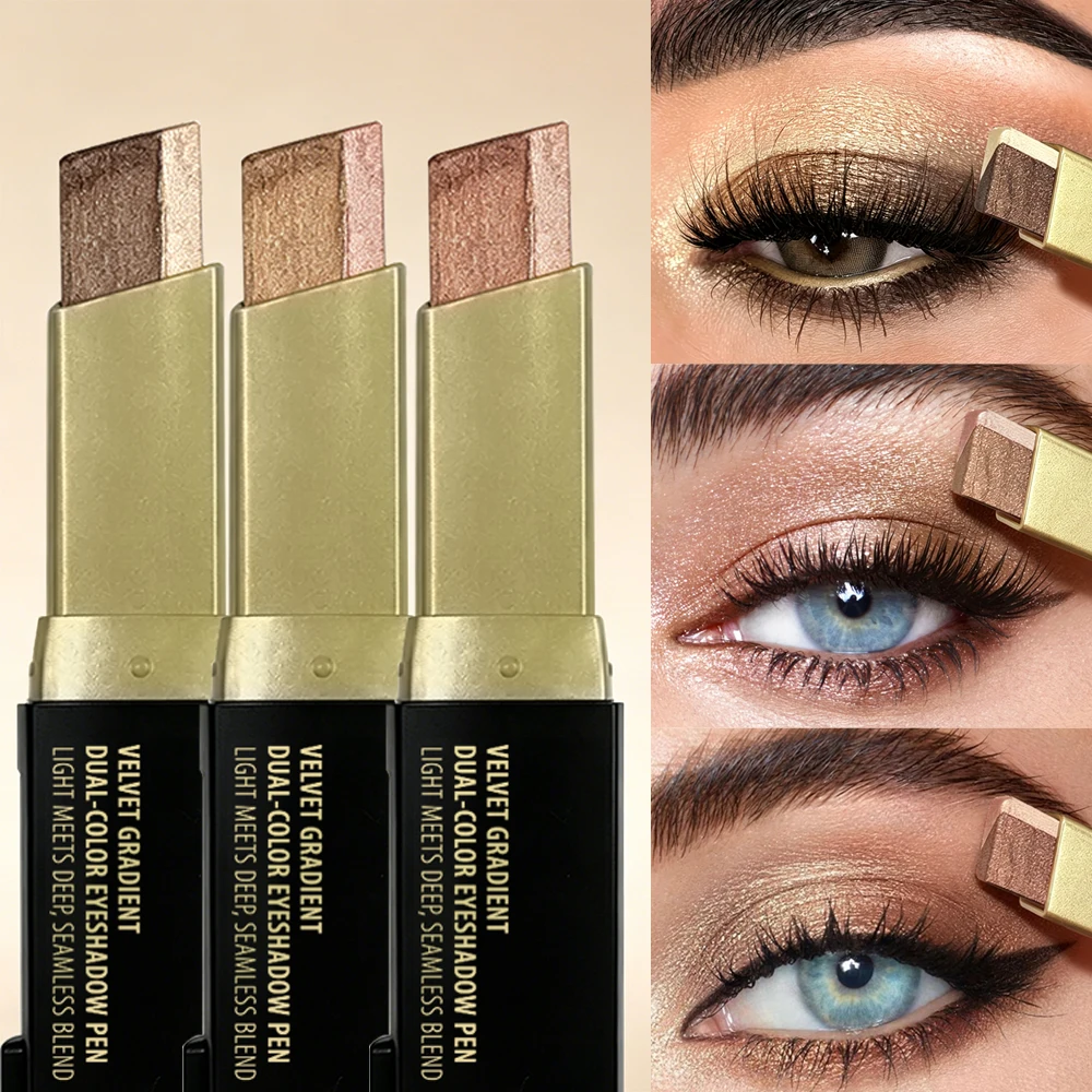 Dual-Color Eyeshadow Stick - W - Gold 6138 评论和价格
